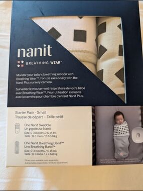 Nanit Breathing Wear Starter Pack - Black & White Swaddle Set